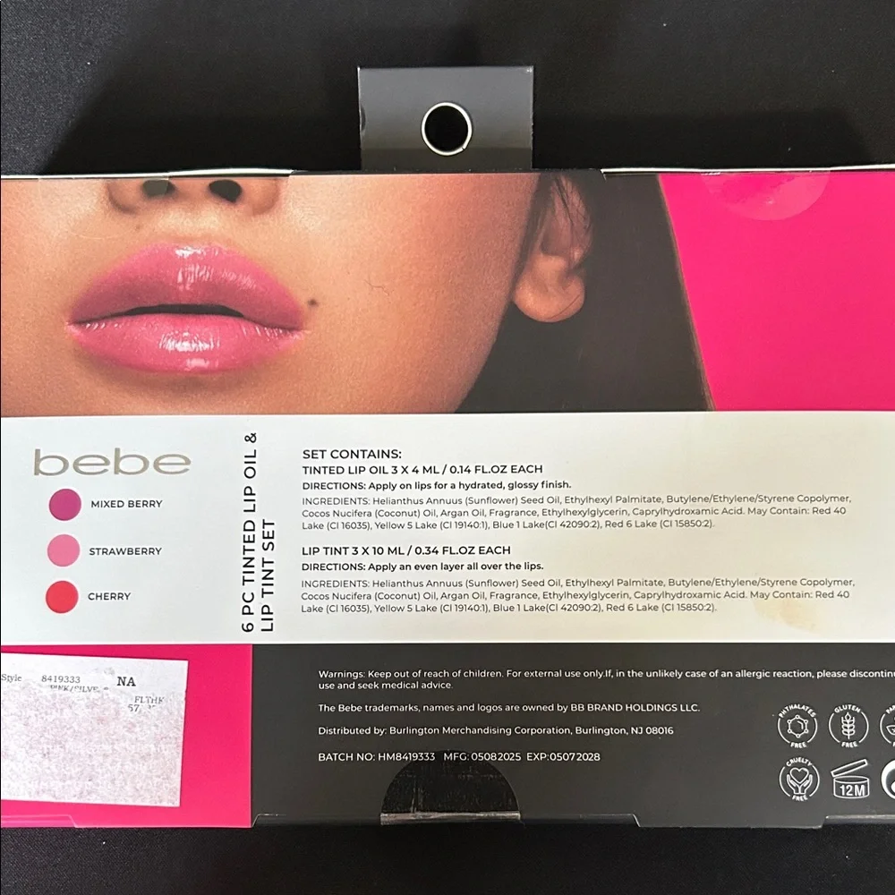 Bebe Lip Oil & Tint Collection - Pink and Red Shades - Picture 2 of 2
